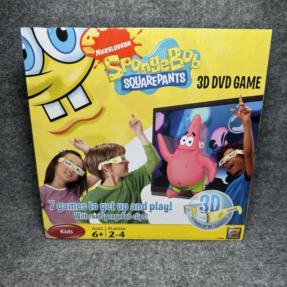 Nickelodeon Spongebob Squarepants 3D DVD Games 7 Games to Play NEW SEALED